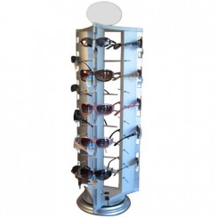 Locking Sunglass Display | Rotating Counter Top Model 7044 | Holds 30 Pair