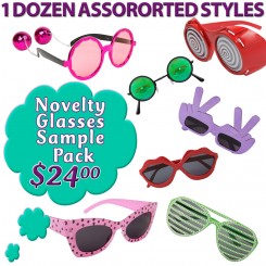 Novelty Glasses Sample Pack NSP1 (12 pcs.) Fun Mix of Popular Novelty Glasses