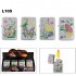 Brushed Chrome with assorted butterfly designs.