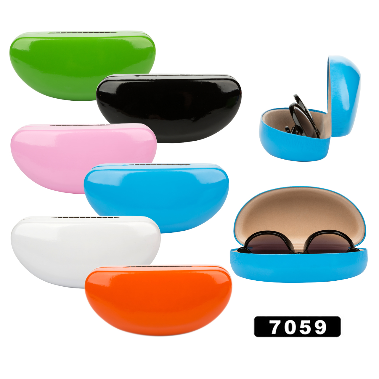 Sunglass Hard Cases ~ Assorted Colors 7059 (12 pcs.)