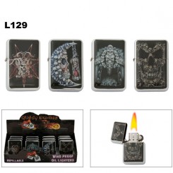 Lighters Wholesale Polished Chrome & Skulls