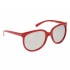 #9015 Mirrored Vuarnet Style Sunglasses | Red Frame Color with Black Paint Splatter