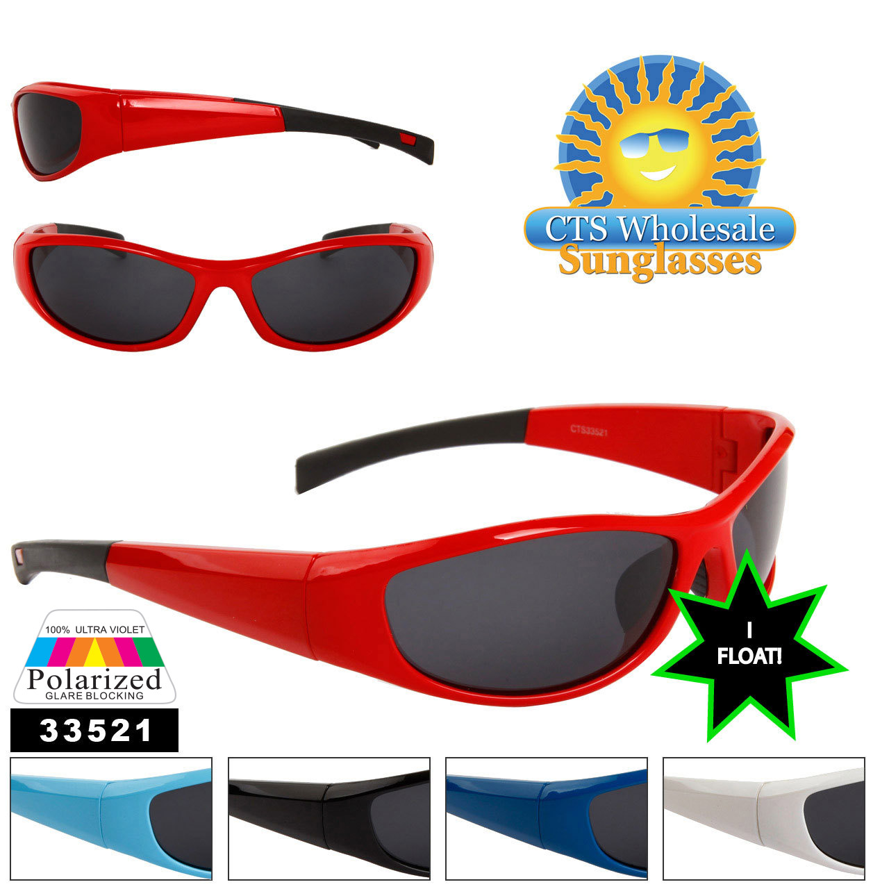 Floating Polarized Sunglasses - Style # 33521 Great Fishing Sunglasses! (Assorted Colors) (12 pcs.)