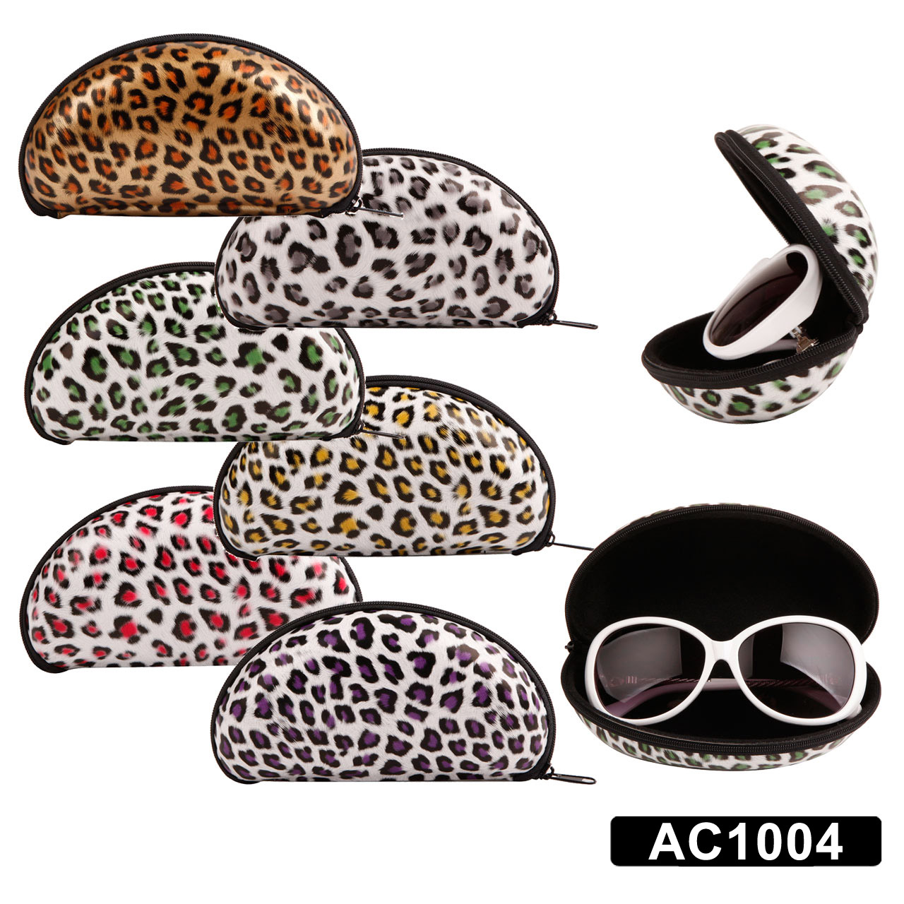 Wholesale Soft Cases ~ Leopard Prints ~ Sunglasses NOT Included AC1004 (Assorted Colors) (12 pcs.)