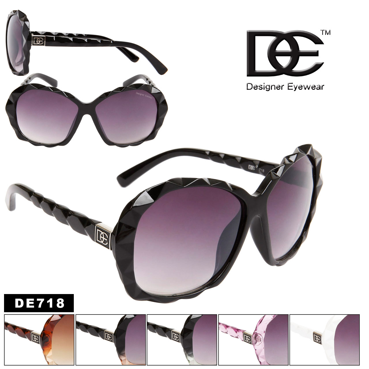 Women's Designer Sunglasses DE718 Unique Frames! (Assorted Colors) (12 pcs.)