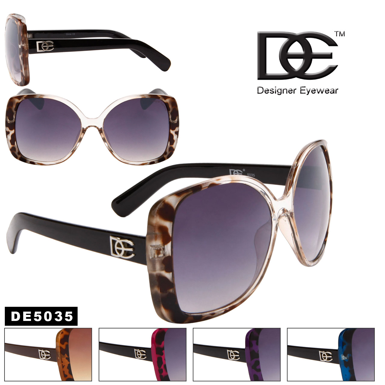 DE™ Wholesale Vintage Sunglasses - DE5035 (Assorted Colors) (12 pcs.)