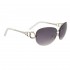 Ladies Fashion Aviator Sunglasses 688 Silver Frame w/White Tips