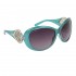 Fashion Sunglasses by Designer Eyewear DE125 Transparent Turquoise Frame w/Silver Accents