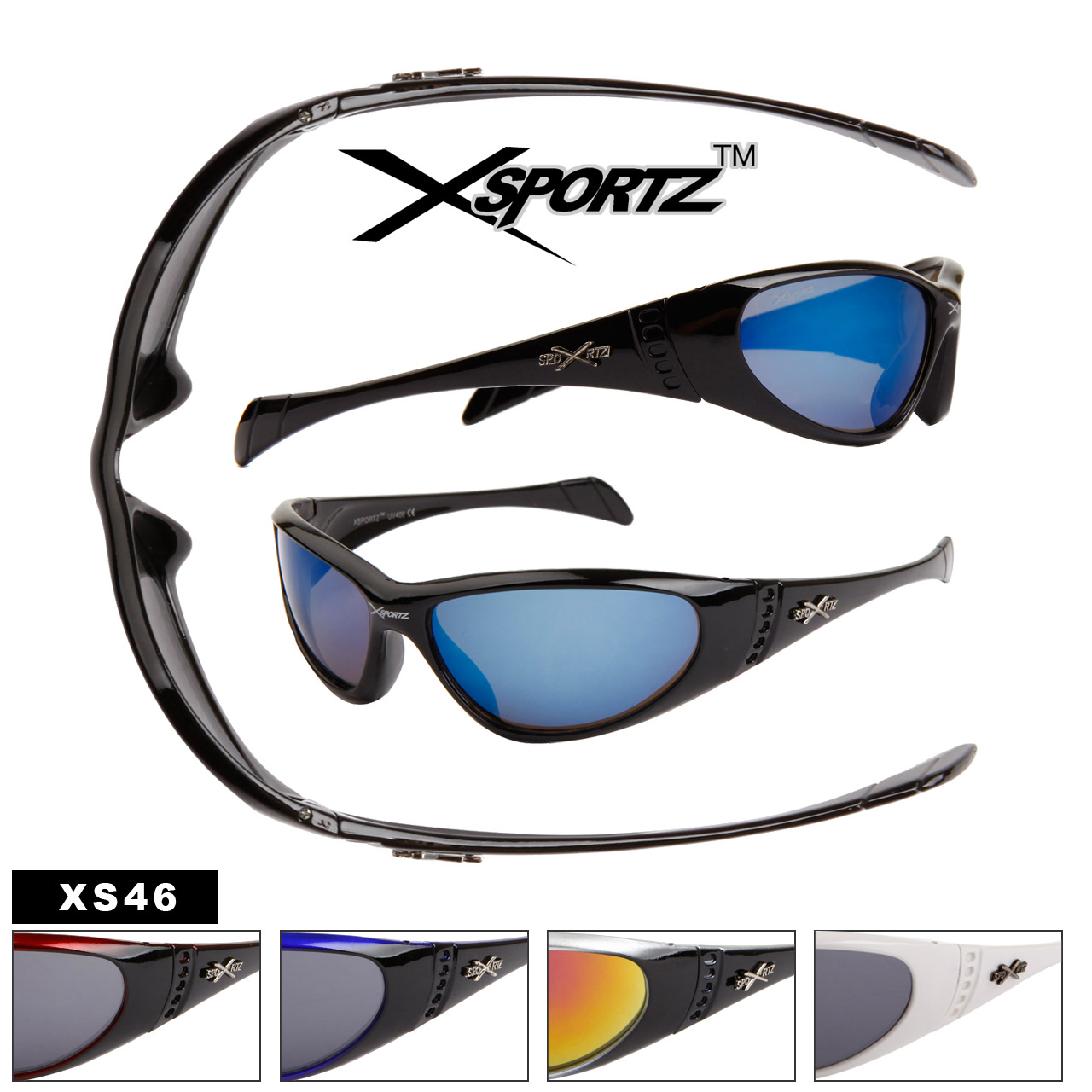 Xsportz™ Sunglasses - Style # XS46 (Assorted Colors) (12 pcs.)
