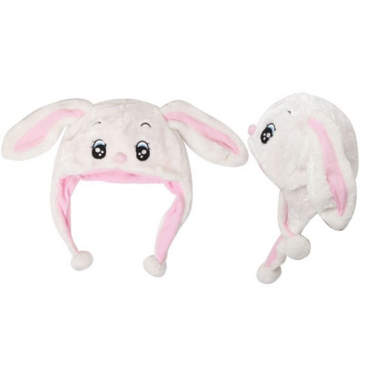 Wholesale Animal Cap | White & Pink Bunny with Short sides