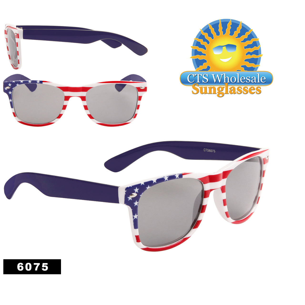 Wholesale California Classics Sunglasses ~ American Flag ~ 6075 (12 pcs.)