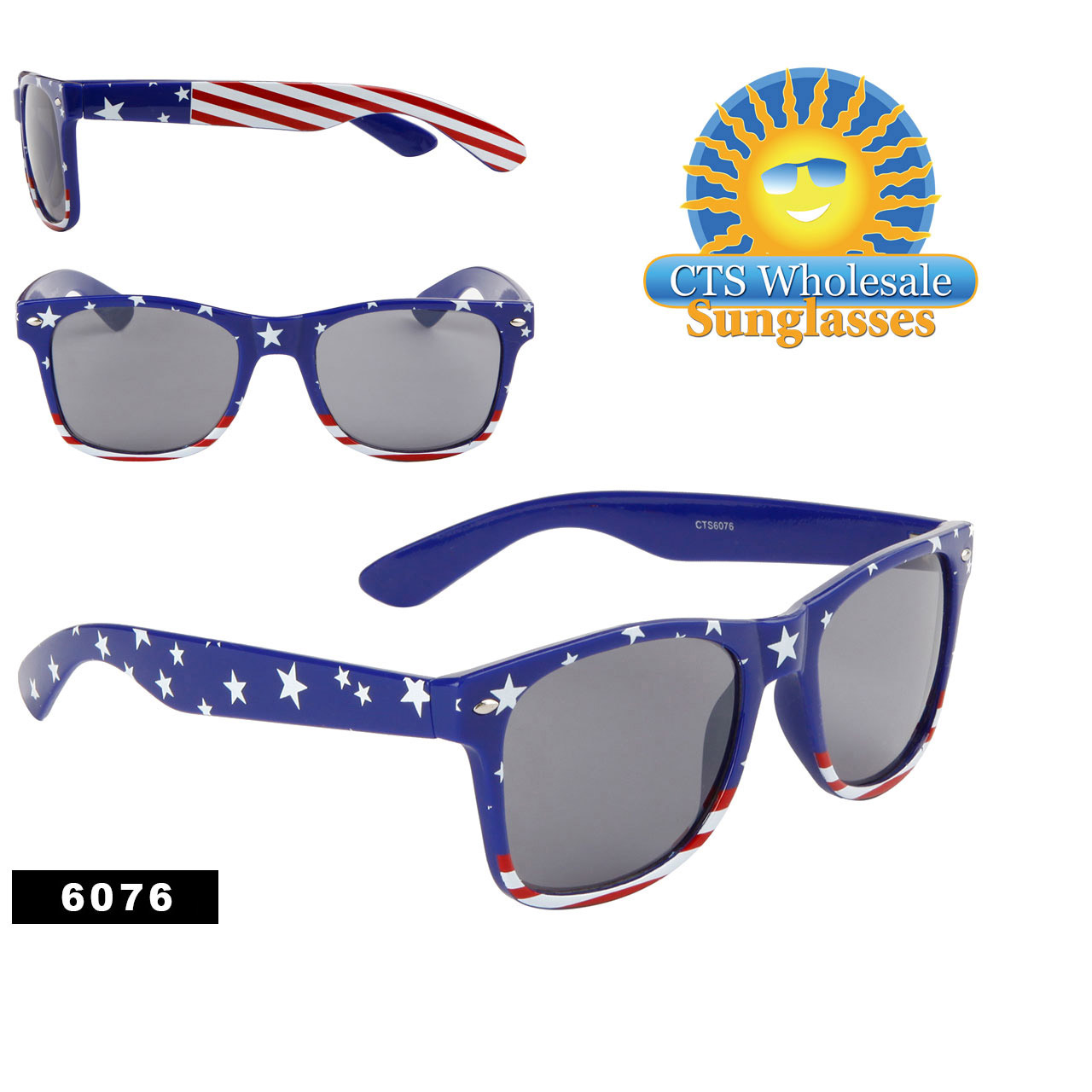 American Flag Sunglasses Wholesale Blue - Style #6076 (12 pcs.)