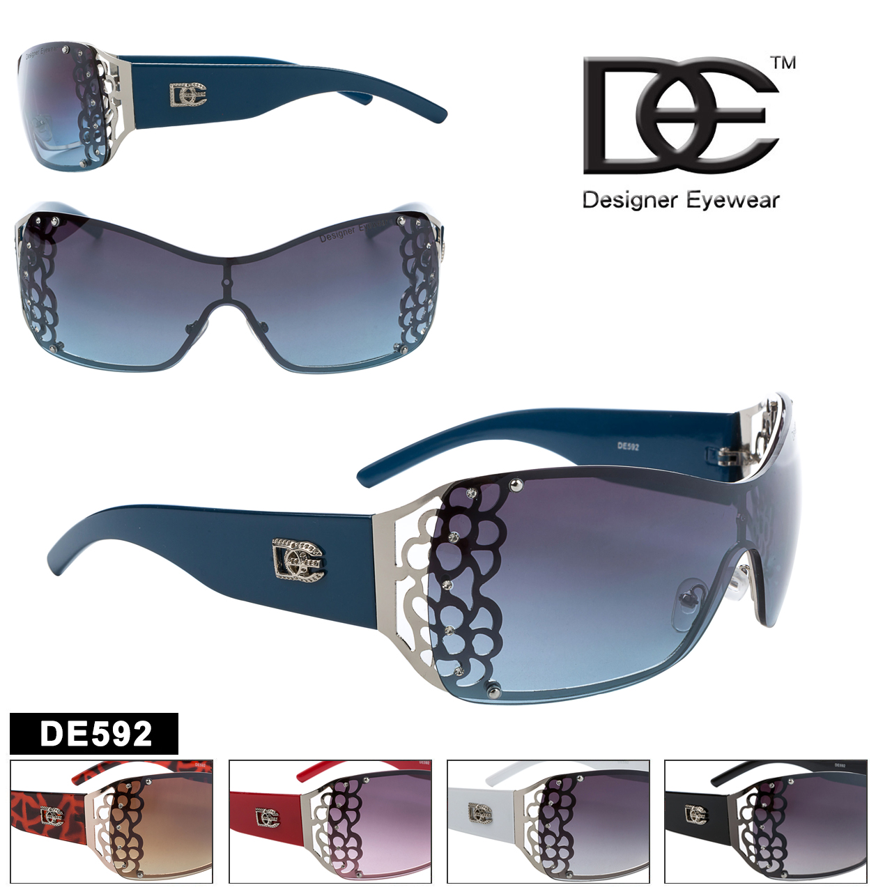DE™ Women's Fashion Sunglasses - Style # DE592 (Assorted Colors) (12 pcs.)
