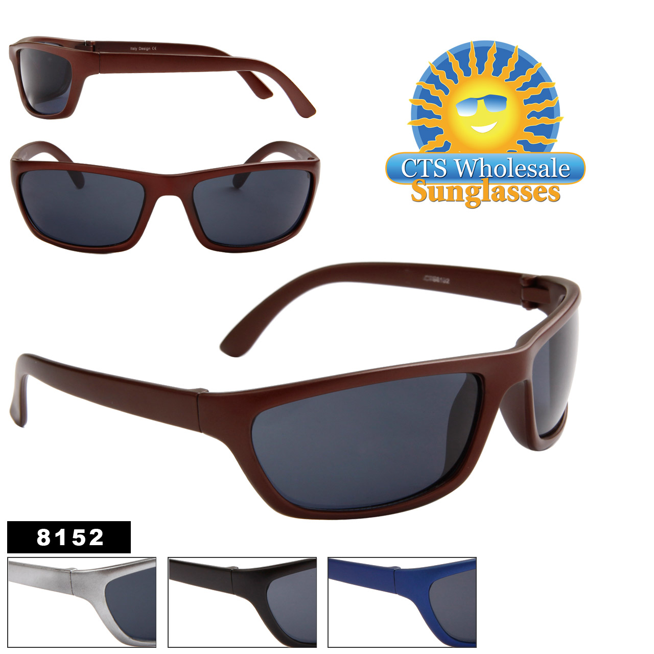 Cheap Wholesale Sunglasses - Style #8152 (12pcs.) (Assorted Colors)