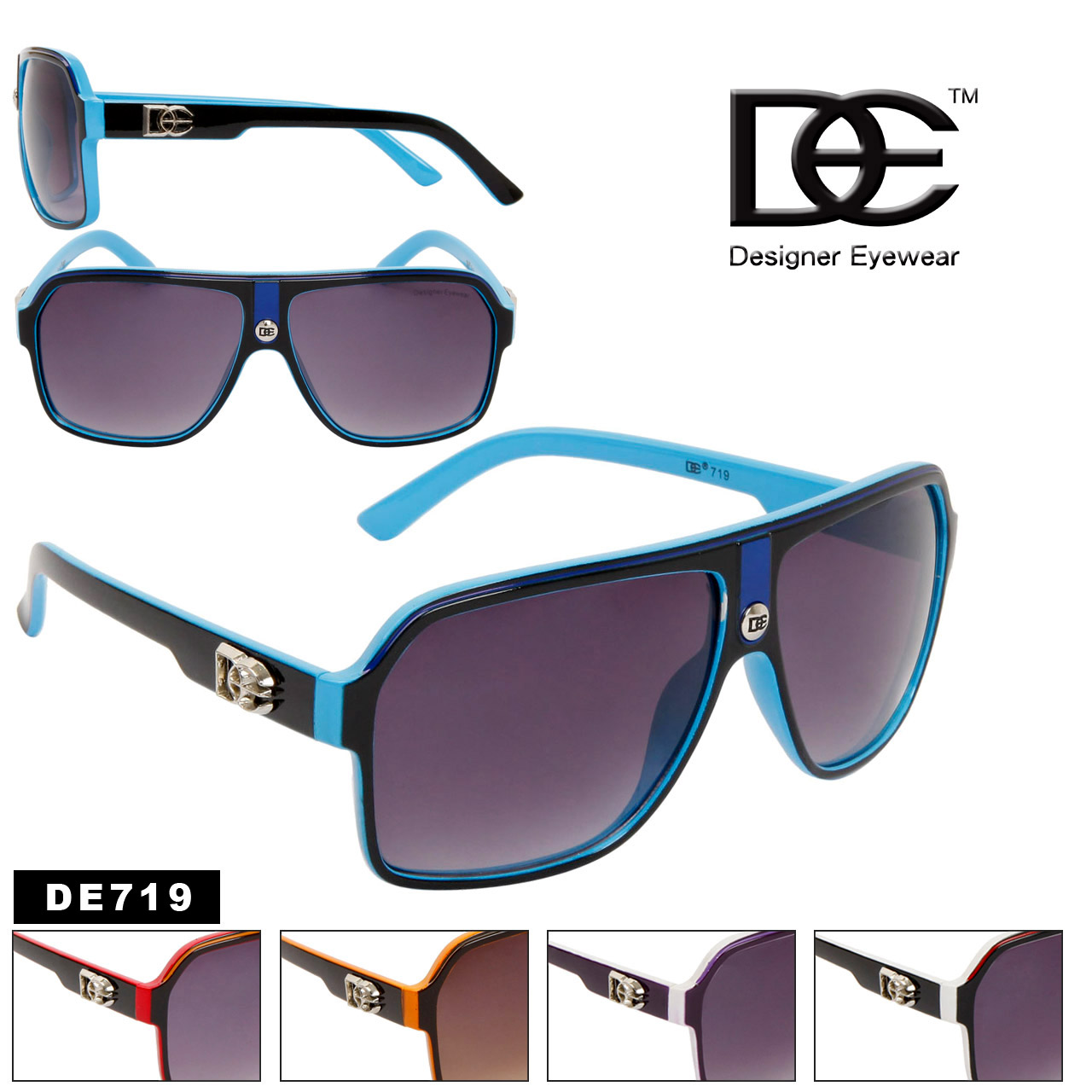 Unisex Sunglasses DE719 Designer Eyewear™ (Assorted Colors) (12 pcs.)