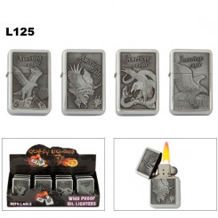 Oil Lighters Assorted American Eagle ~ Lighter Fluid NOT Included L125 (12 pcs.)
