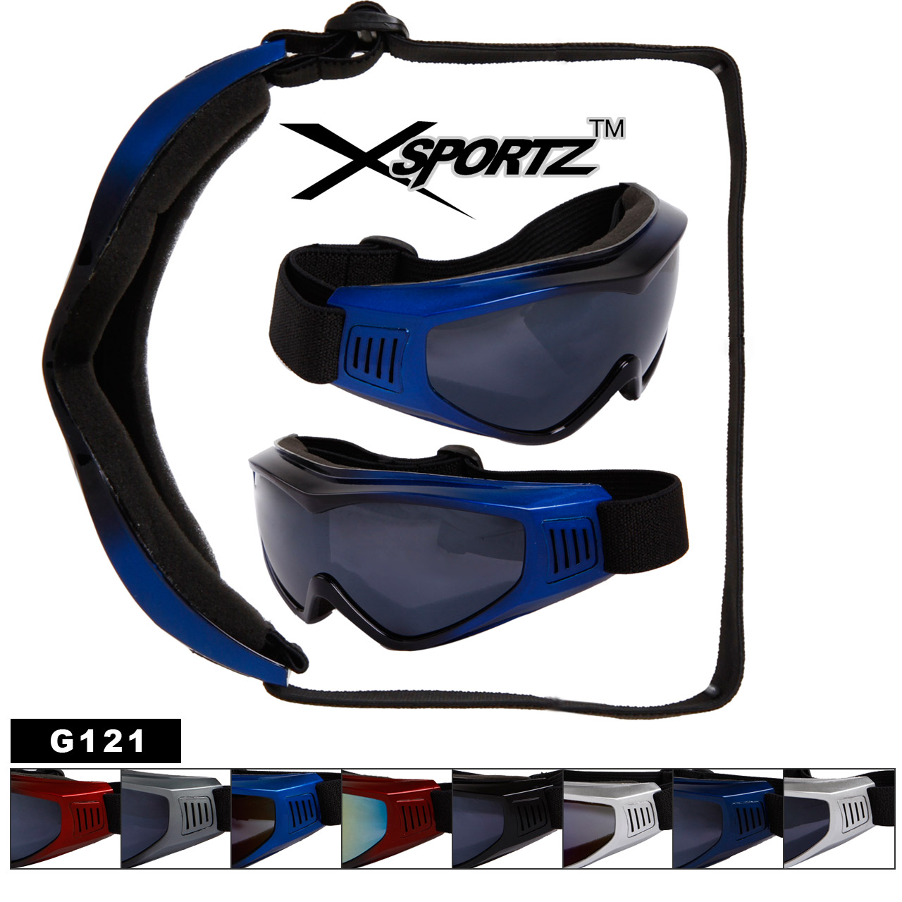 Wholesale Sport Goggles G121 Foam Padded Single Piece Lens (Assorted Colors) (12 pcs.)