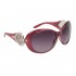 Fashion Sunglasses by Designer Eyewear DE125 Transparent Maroon Frame w/Silver Accents