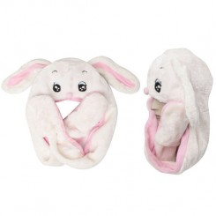 Wholesale Animal Hat | White & Pink Bunny with Long Arms