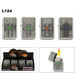 Oil Lighters with Crosses and Colored Stones