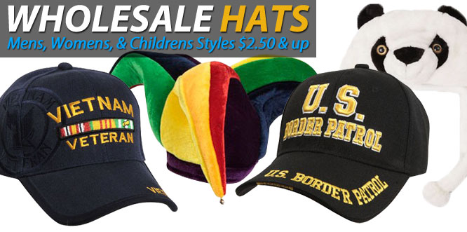 Wholesale Hats Mens, Womens, & Childrens Styles $2.50 & up