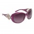 Fashion Sunglasses by Designer Eyewear DE125 Transparent Purple Frame w/Silver Accents