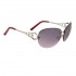 Ladies Fashion Aviator Sunglasses 688 Silver Frame w/Red Tips