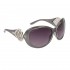Fashion Sunglasses by Designer Eyewear DE125 Transparent Grey Frame w/Silver Accents