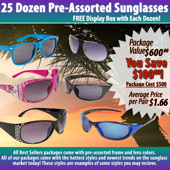 25 Dozen Package Deal Sunglasses