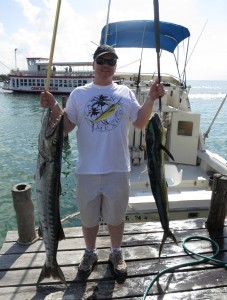 Kirk Bachelder holding two fish