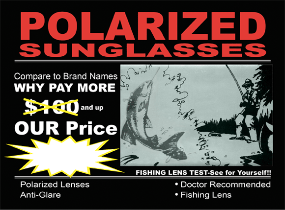 With Polarized Sunglasses Sign