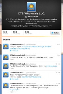 CTS Wholesale Sunglasses twitter feed