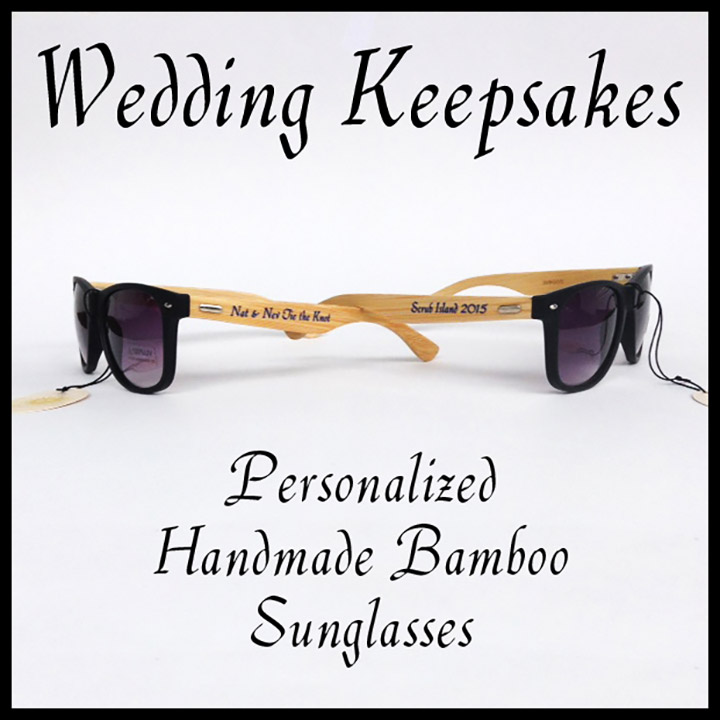 Bamboo Personalized Wedding Sunglasses