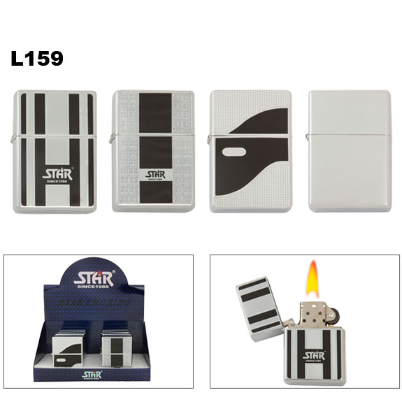 Jumbo Oil LIGHTERS Chrome Approx. 33% larger than standard oil LIGHTER! L159 (12 pcs.)